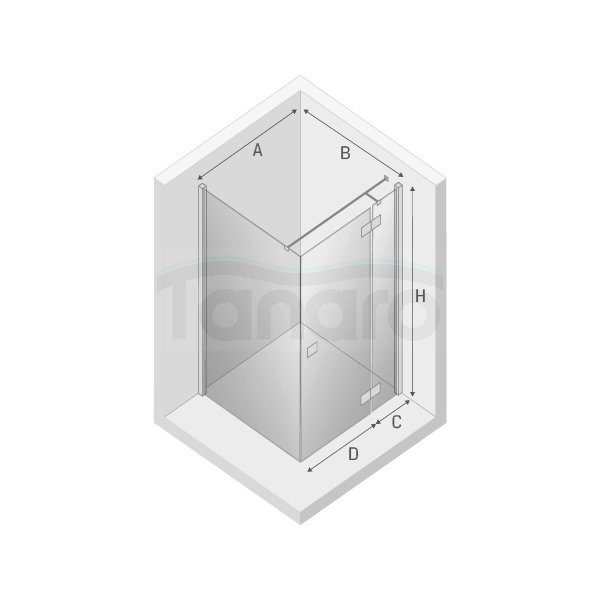 NEW TRENDY Kabina prysznicowa prostokątna pojedyncze drzwi uczylne REFLEXA 80x100 EXK-1236/EXK-0007/1241 PL PRODUKCJA