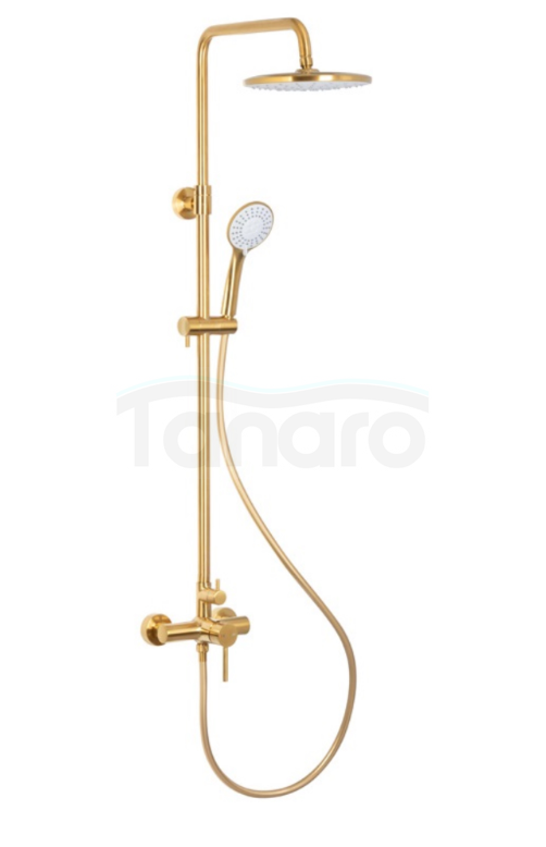 ARMATURA KRAKÓW KFA MOZA BRUSHED GOLD deszczownia z baterią natryskową 5036-910-31