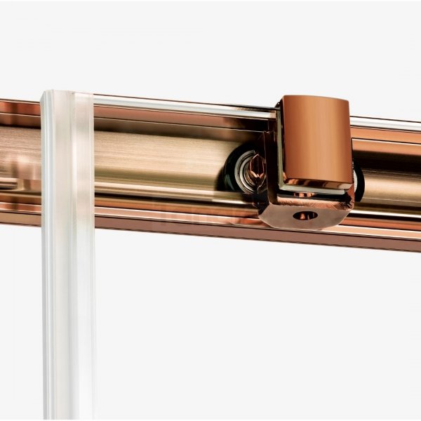 NEW TRENDY Drzwi wnękowe PRIME COPPER BRUSHED 1D L 100x200 szkło czyste 6mm Active Shield 2.0 D-0812A