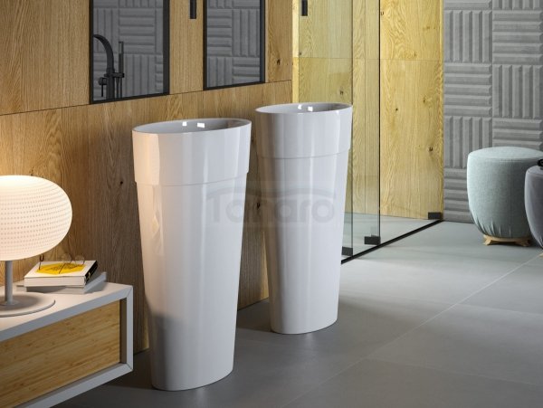 BESCO Uniqa Matt Biała wolnostojąca + kilk-klak chrom 32 x 46 x 84 #UMMB-U-WO