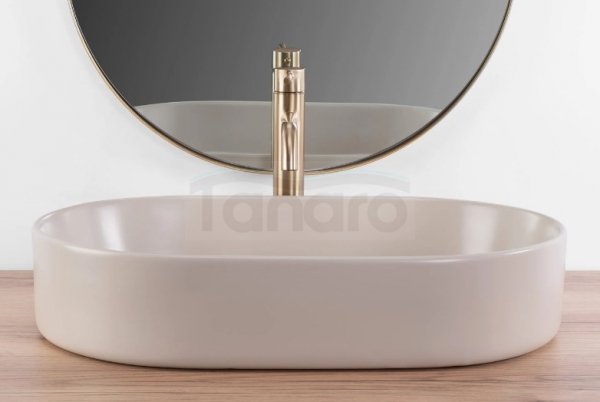 REA - Umywalka nablatowa NADIA 60 Beige Matt / Beżowa matowa