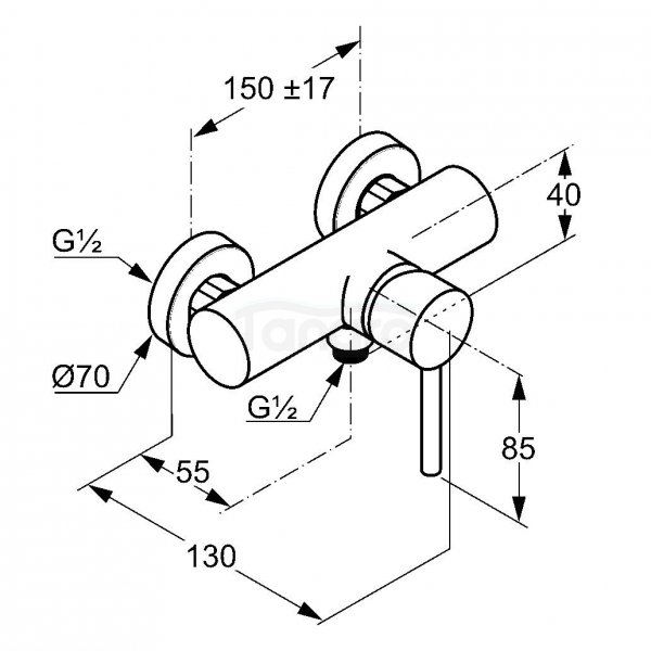 KLUDI - Bateria natryskowa BOZZ 388310576