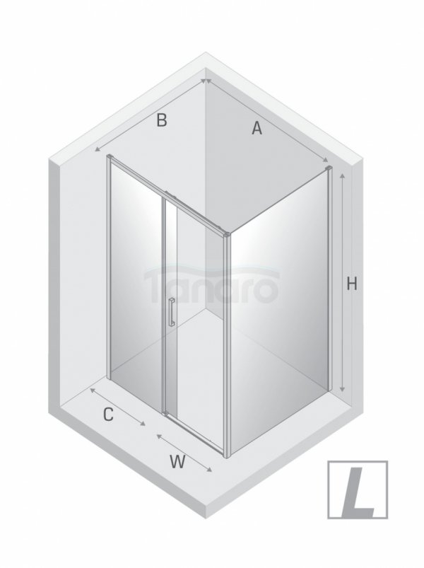 NEW TRENDY Kabina prysznicowa PRIME GUNMETAL BRUSHED 1D prostokątna P 110x80x200 szkło czyste 6mm Active Shield 2.0 D-0888A/D-0353B