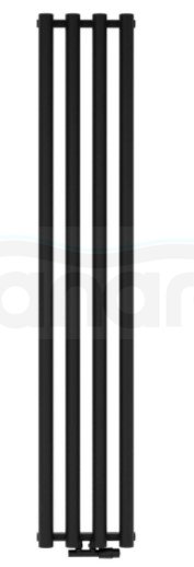 AQUAFORM - Grzejnik łazienkowy ASAMI pionowy 1500X242 312W / przył. dolne 50MM czarny  GRŁ-G/A-1500X242-C