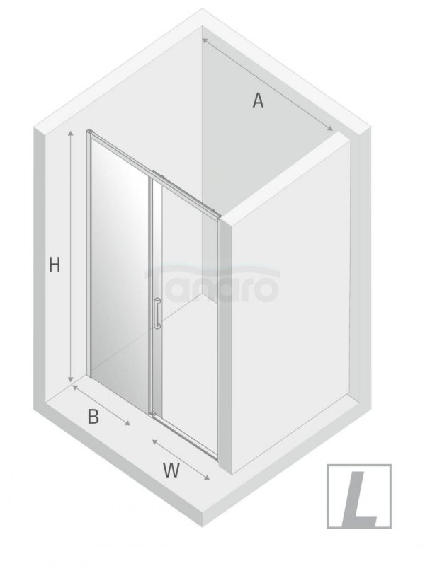 NEW TRENDY Drzwi wnękowe prysznicowe przesuwne PRIME WHITE 140x200 D-0408A/D-0409A