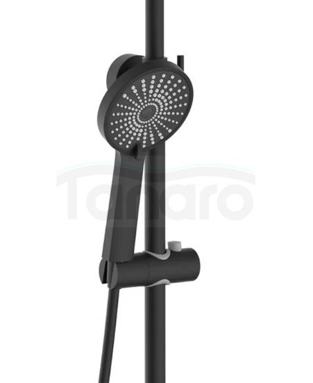 REA - Zestaw Prysznicowo - Natryskowy MARCO z wylewką Czarny / Black