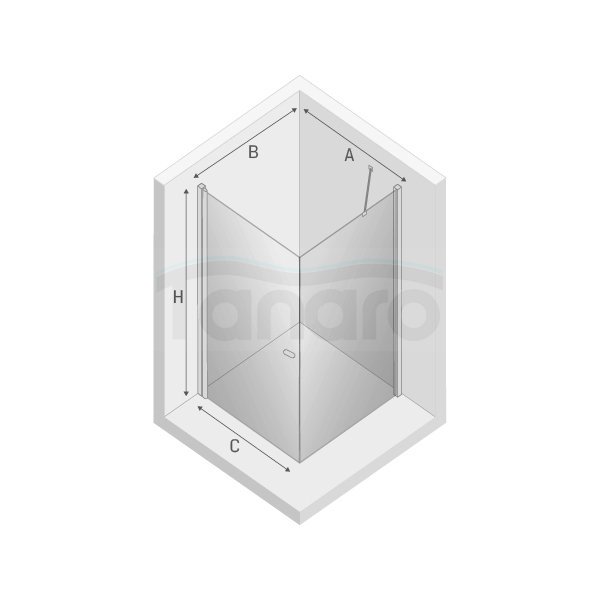 NEW TRENDY Kabina prysznicowa drzwi uchylne NEW SOLEO 90x70 D-0141A/D-0086B