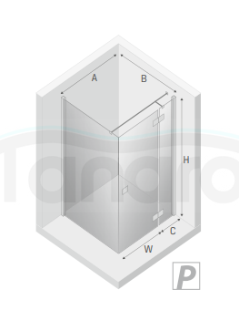NEW TRENDY Kabina prysznicowa prostokątna pojedyncze drzwi uchylne REFLEXA 120x90 EXK-1240/EXK-0006/1244 PL PRODUKCJA