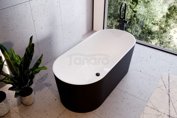 BESCO Wanna wolnostojąca Lova Matt B&amp;W 160 + klik-klak chrom #WMM-160LBKS