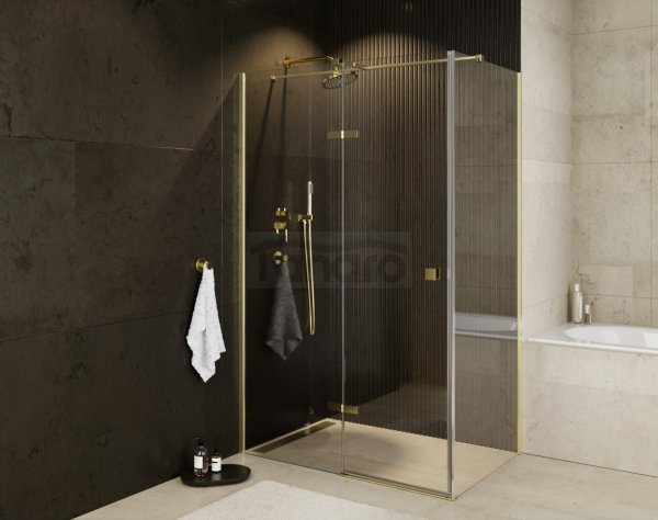 BESCO Kabina prysznicowa Pixa Gold 120x80 Prawa PPP-128-195G