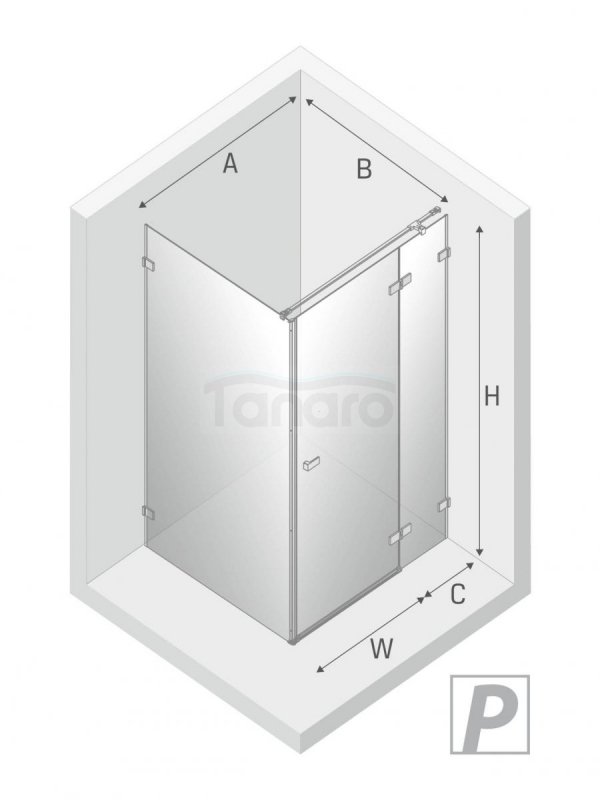 NEW TRENDY Kabina prysznicowa drzwi uchylne AVEXA GOLD SHINE Linia Platinium 90x70x200 EXK-1656/EXK-1657