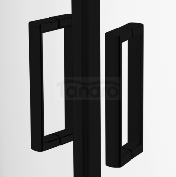 NEW TRENDY Kabina prysznicowa z brodzikiem , półokrągła, 90x90x201 R55 SUVIA BLACK ZS-0018