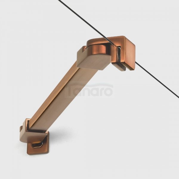 NEW TRENDY Parawan nawannowy NESTA COPPER BRUSHED stały U 50x140 szkło czyste 8mm Active Shield 2.0 P-0215