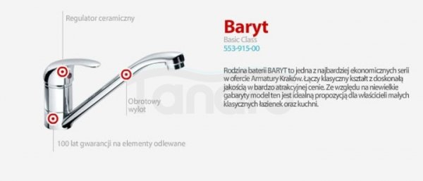 ARMATURA KRAKÓW - BARYT bateria natryskowa 556-010-00