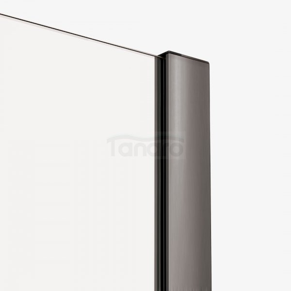 NEW TRENDY Drzwi wnękowe SMART GUNMETAL BRUSHED 1D U 140x200 szkło czyste 8mm Active Shield 2.0 - WIESZAK EXK-7828