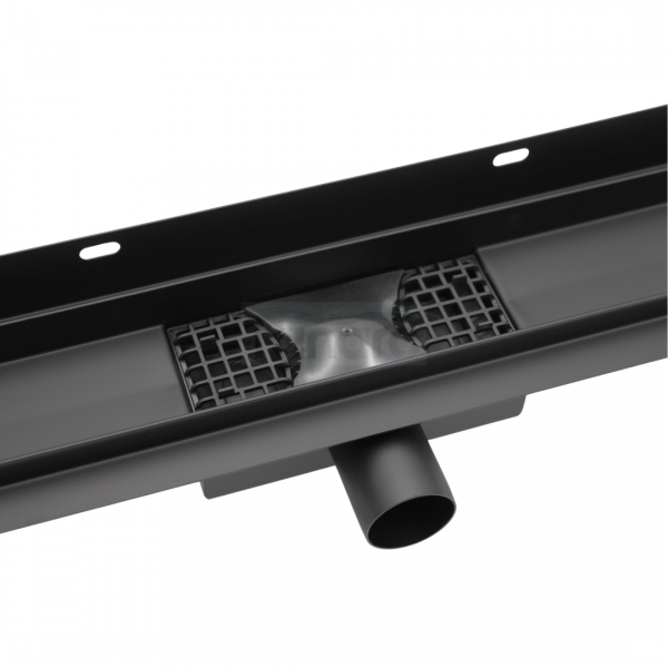 AQUALINE Odpływ liniowy przyścienny 2w1 ze stałym syfonem czarny 80cm LS04BK800