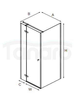 NEW TRENDY Kabina prysznicowa KALIBRA BLACK 90x90x195 szkło 6mm K-4992
