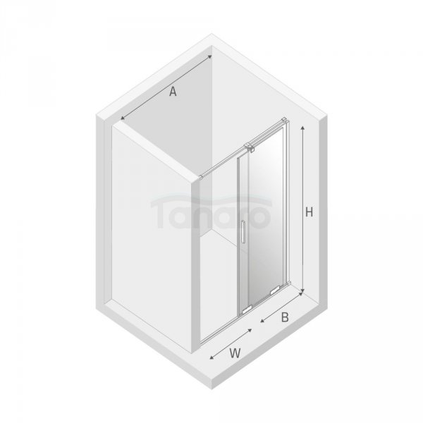 NEW TRENDY Drzwi wnękowe prysznicowe przesuwne SMART 160x200 EXK-4011