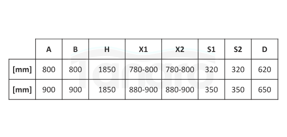 AQUAFORM Kabina prysznicowa AZUL półokrągła 90x90x185 szkło transparentne 5mm profil czarny mat AQ.100-501107