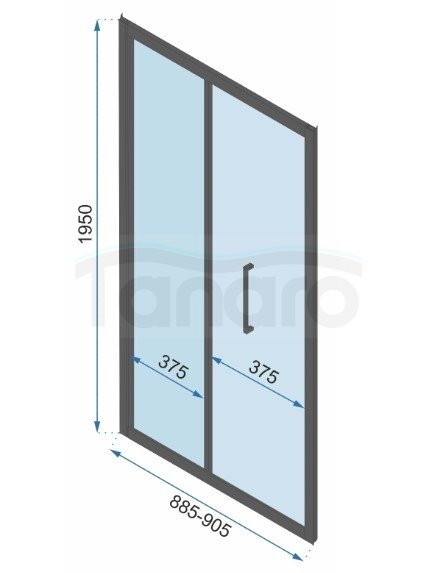 REA - Kabina Prysznicowa Przyścienna RAPID FOLD Black - Czarna /drzwi 90 + ścianka 90 x2 + ramię x2