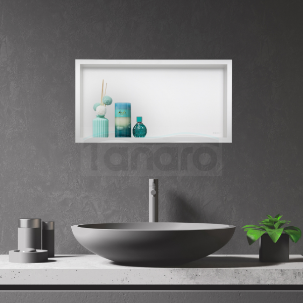 Balneo Półka wnękowa z kołnierzem Balneo Wall Box One 60 x 30 x 10 cm, biała