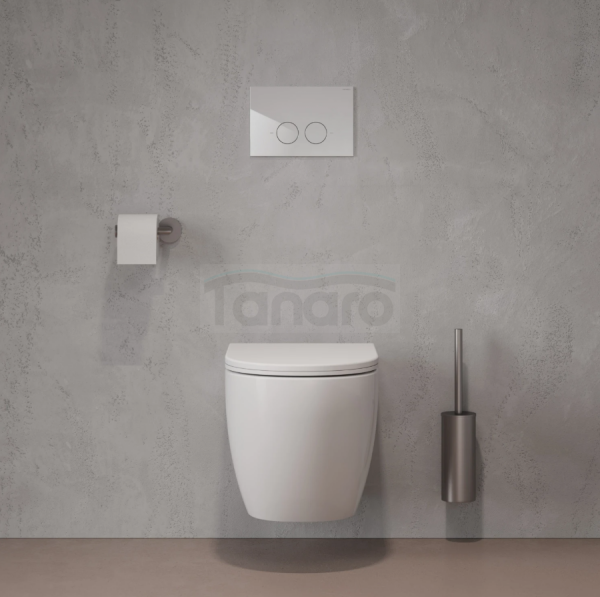 OMNIRES STRONGFRAME stelaż podtynkowy do miski toaletowej z ECO spłukiwaniem + MINIMAL przycisk spłukujący FLUSH SET biały połysk STFWCECO1M-RBP