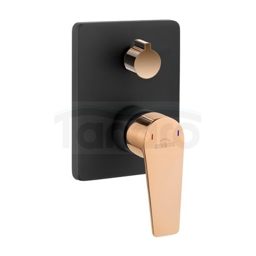 INVENA - Bateria podtynkowa MIDNIGHT  2-funkcyjna  Black/Gold Rose  Czarny/Rożowe Złoto  BP-35-002