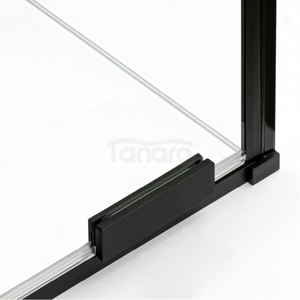 NEW TRENDY Kabina prysznicowa SMART BLACK 1D prostokątna U 100x120x200 szkło czyste 8mm Active Shield 2.0 - UCHWYT RELING EXK-6643