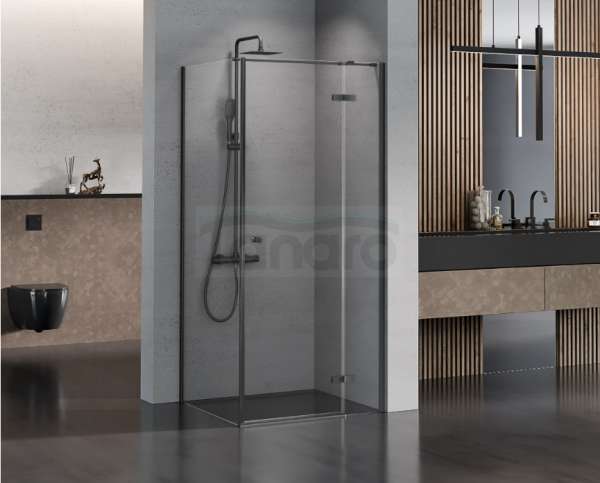 NEW TRENDY Kabina prysznicowa KALIBRA BLACK 90x90x195 szkło 6mm K-4992