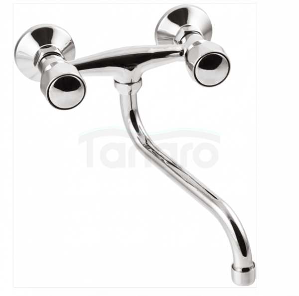 INVENA - Bateria umywalkowo-zlewozmywakowa z wylewką &quot;S&quot; 250 MODENA  BC-12-F0S-L