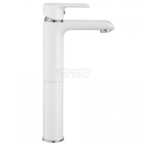 REA - Bateria umywalkowa BLOOM White-Chrom/Biało-Chrom wysoka