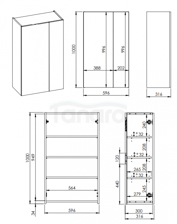 ELITA WISZĄCA FOR ALL 60 2D (31,6) SAGE MATT RE140600061470