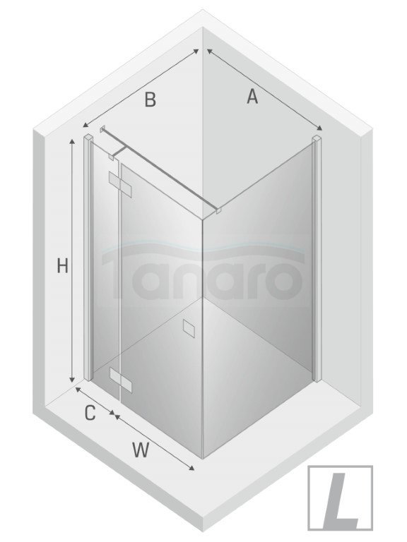 NEW TRENDY Kabina prysznicowa drzwi pojedyncze uchylne REFLEXA BLACK 100x120x200 POLSKA PRODUKCJA 
