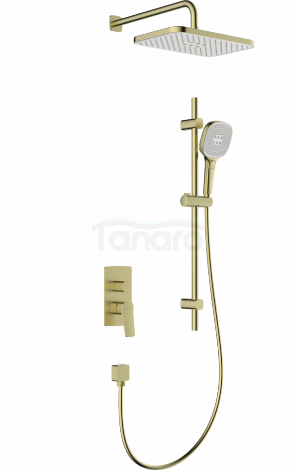 ARMATURA KRAKÓW KFA Zestaw prysznicowy podtynkowy z zestawem natryskowym przesuwnym MALAGA BRUSHED LIGHT GOLD 4529-301-31