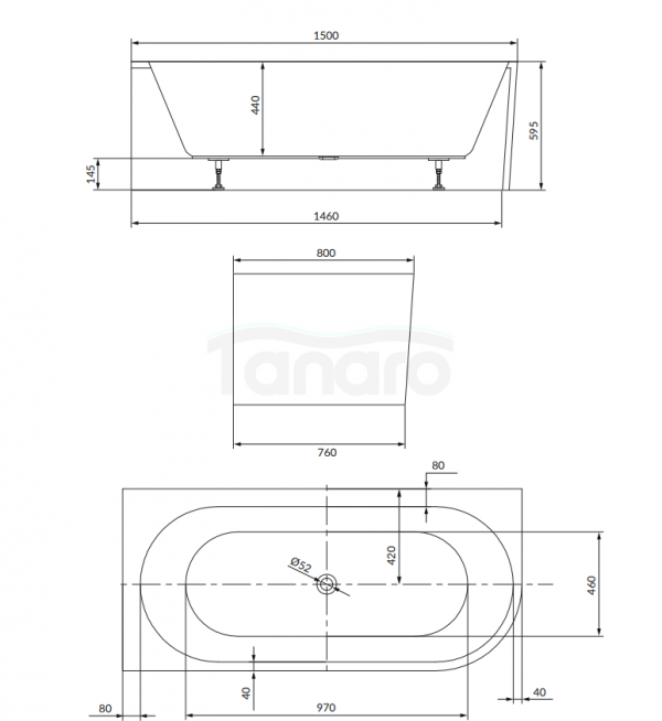 CERSANIT WANNA WOLNOSTOJĄCA NAROŻNA CREA 150x80 LEWA S931-031