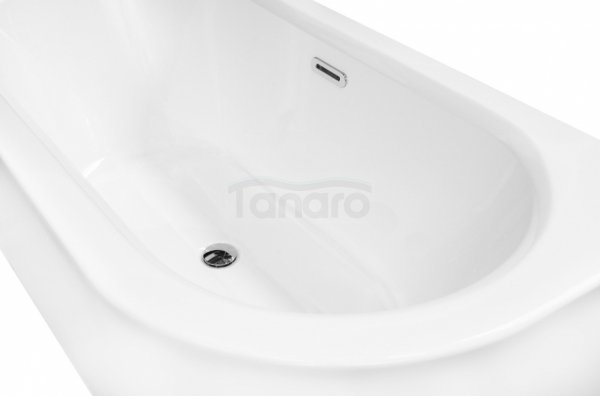 BESCO Wanna wolnostojąca Avita A-line 170 P + syfon klik-klak gun metal z przelewem slim #WAA-170APGS
