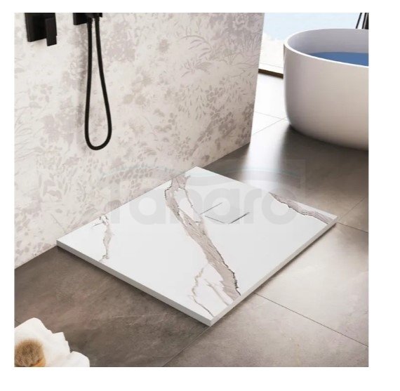 REA - Brodzik prysznicowy MAGNUM CARRARA WHITE 90x90