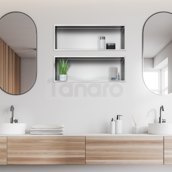  BALNEO WALL-BOX ONE Inox Półka wnękowa ze stali nierdzewnej 45x20x10 cm