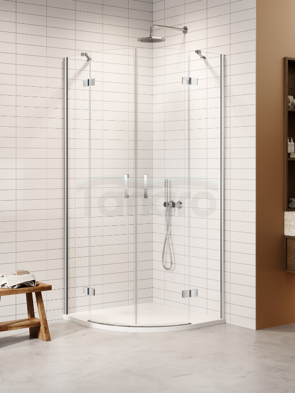 NEW TRENDY Kabina NESTA chrom 2D półokrągła  90x90x200 czyste 6mm Active Shield 2.0 K-3682