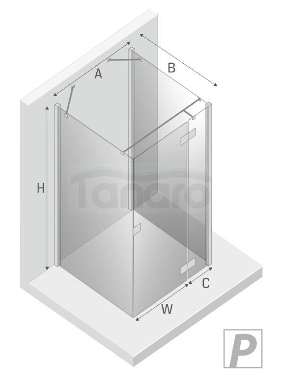 NEW TRENDY Kabina prysznicowa przyścienna drzwi uchylne REFLEXA BLACK 100x90x200 POLSKA PRODUKCJA  EXK-1371/EXK-1372