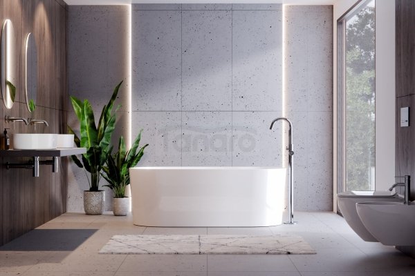 BESCO Wanna wolnostojąca Lova 160x74 + klik-klak chrom czyszczony od góry #WWM-160-LKC