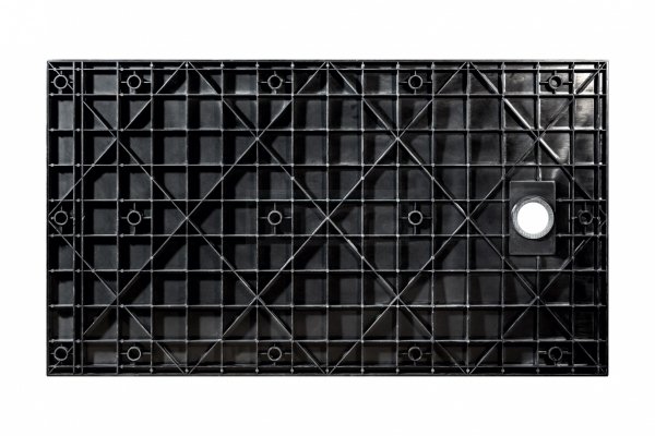 BESCO Brodzik prostokątny 140x90 Vexo Marble Black 140 VMB-140-90-P