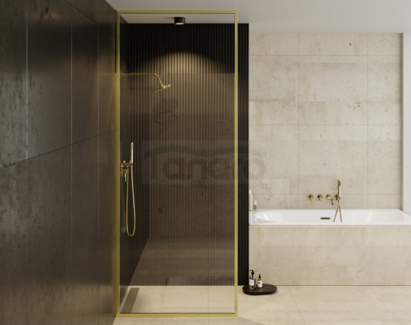 BESCO Ścianka kabina walk-in Icon Gold 120x200 ICG-120-200C