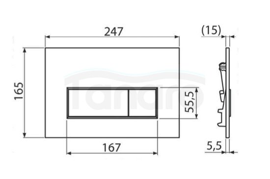 AQUAFORM - Przycisk uruchamiający OPTIMA RECTANGLE do sytemu podtynkowego WC biały połysk  AQ.501-30213