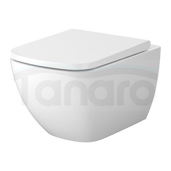 CERSANIT - Set C198 - miska zawieszana ZEN Pro by Cersanit Square z technologią wirowego spłukiwania CERSANIT VORTEX i duraplastową deską SLIM w zestawie  S701-882