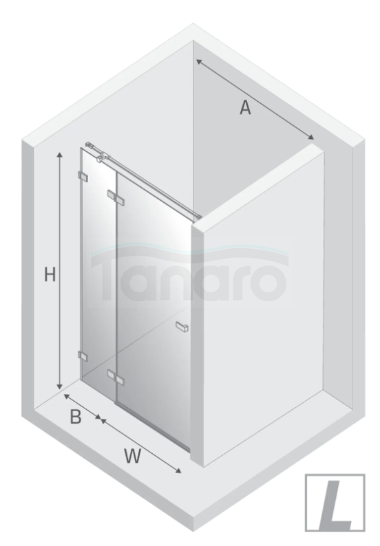 NEW TRENDY Drzwi wnękowe 140x200 Avexa Gunmetal Brushed EXK-3256/EXK-3257