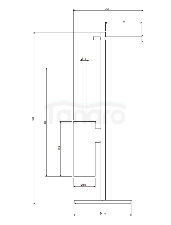 OMNIRES stojak na papier i szczotkę toaletową MODERN PROJECT biały mat MP60810WM