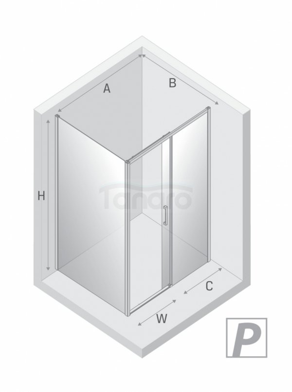 NEW TRENDY Kabina prysznicowa PRIME GUNMETAL BRUSHED 1D prostokątna P 100x70x200 szkło czyste 6mm Active Shield 2.0 D-0886A/D-0352B