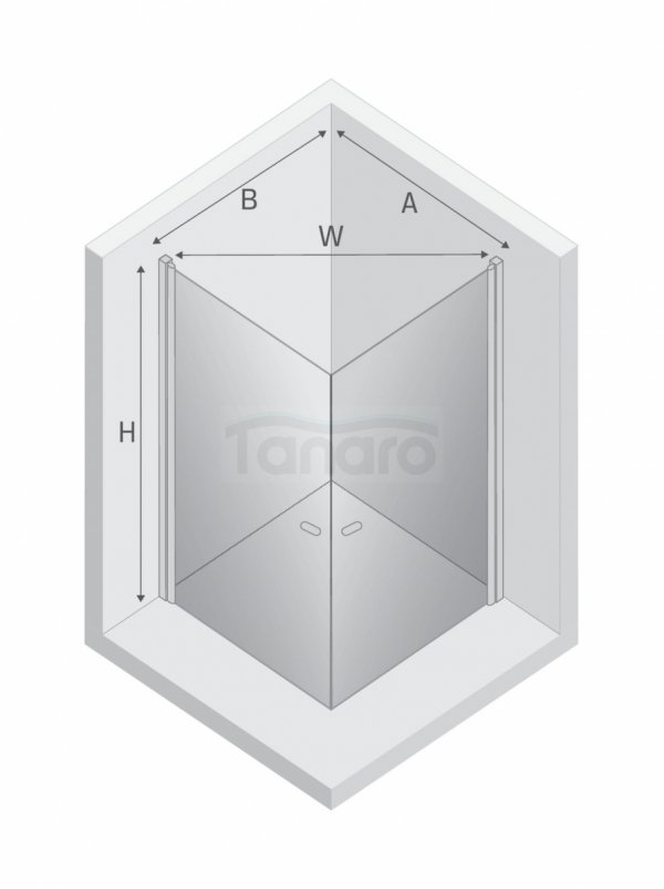 NEW TRENDY Kabina prysznicowa NEW SOLEO GUNMETAL BRUSHED 2D prostokątna U 70x100x195 szkło czyste 6mm Active Shield - wahadłowe K-2176