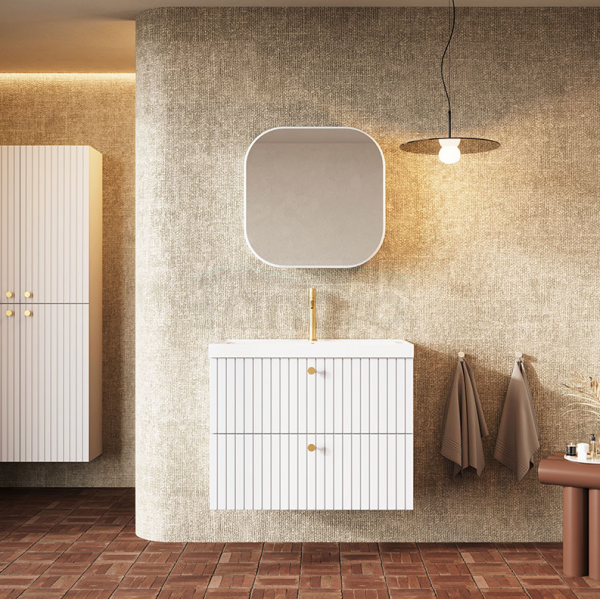 DEFTRANS szafka pod umywalkę z dwiema szufladami 80x60 Fuego D80 biały mat 001-D-08007